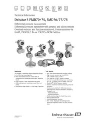 Endress+Hauser Deltabar S PMD75 Technical Information