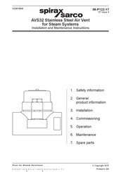 Spirax Sarco AVS32 Installation And Maintenance Instructions Manual