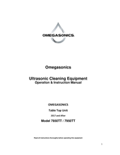 Omegasonics 7850TT Operation & Instruction Manual