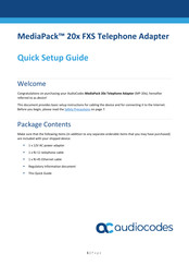 AudioCodes MediaPack 20 Series Quick Setup Manual