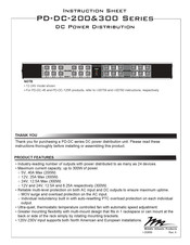 Middle Atlantic Products PD-DC-300-12V Instruction Sheet