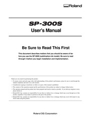Roland VersaCAMM SP-300S User Manual