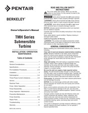 Pentair BERKELEY 5TMH-170 Owner's/Operator's Manual