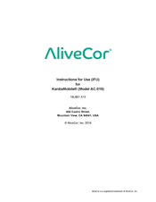 AliveCor KardiaMobile AC-019 Instructions For Use Manual