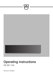 V-ZUG VS 60 144 Vi Operating Instructions Manual