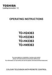 Toshiba TD-H49363 Operating Instructions Manual