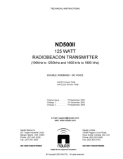 Nautel ND500II-125 Technical Instructions