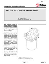 Wabtec VX Operation & Maintenance Instructions Manual