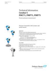Endress+Hauser Cerabar S PMP71 Technical Information