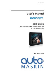 Auto maskin Marine Pro DCU 208 User Manual