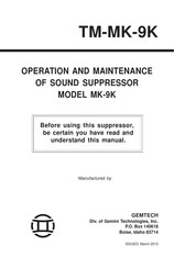 Gemtech MK-9K Operation And Maintenance