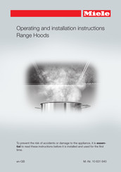 Miele DAR 1235 Operating And Installation Instructions