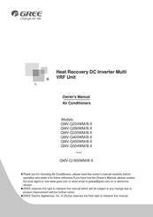 Gree GMV-Q1010WM/B-X Owner's Manual