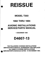 Cessna T303 Installation, Service & Parts Manual