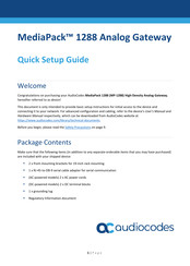 AudioCodes MediaPack 1288 Quick Setup Manual