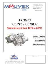 Mouvex SLP25 i Series Installation, Operation And Maintenance Manual