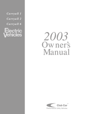 Club Car Carryall 2 2003 Owner's Manual