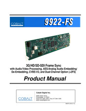 Cobalt Digital Inc 9922-FS Product Manual