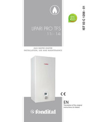 Fondital Lipari Pro Tfs 11i Installation, Use And Maintenance Manual