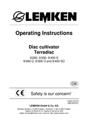 LEMKEN 9/300 Operating Instructions Manual