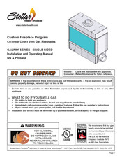 Stellar Hearth Products GALAXY 6-SS-2-GL Installation And Operating Manual