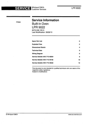 Whirlpool LPR 9022 Service Information