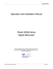 api technologies corp. 4205A Series Operation And Installation Manual