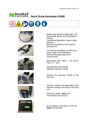 DecoRad HandMate UV600 Quick Manual