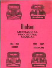 Hudson Terraplane K 1934 Mechanical Procedure Manual