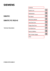 Siemens SIMATIC PC RI25/45 Technical Description