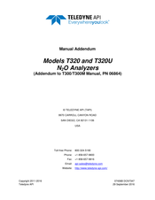 TELEDYNE API T320 Manual Addendum