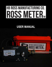 HB Ross Manufacturing Co. ACVGD ROSS METER User Manual
