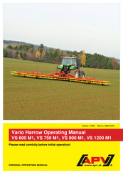 APV Vario Harrow VS 1200 M1 Operating Manual