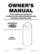 EcoWater ETF AIIF10 Owner's Manual