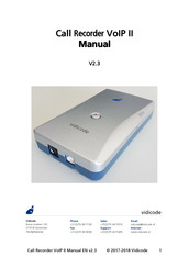 Vidicode Call Recorder Single II Manual