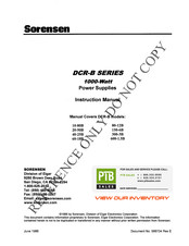 Sorensen DCR-B 20-50B Instruction Manual