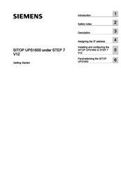 Siemens SITOP UPS1600 under STEP 7 V12 Getting Started