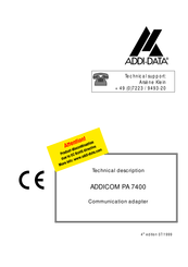 Addi-Data ADDICOM PA 7400 VR Technical Description