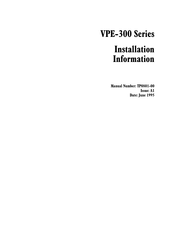 Editware VPE-300 Series Installation Information