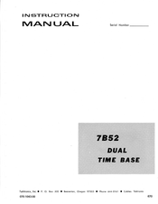 Tektronix 7B52 Instruction Manual
