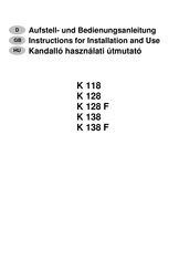 Wamsler K 128 Instructions For Installation And Use Manual