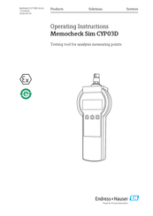 Endress+Hauser Memocheck Sim CYP03D Operating Instructions Manual