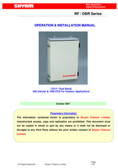 Shyam RF/DBR Series Operation & Installation Manual