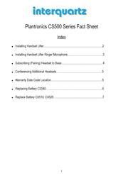 Plantronics CS500 Series Fact Sheet