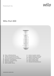 Wilo Wilo-Port 800 Installation And Operating Instructions Manual