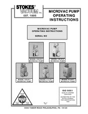 STOKES VACUUM 212-11 Operating Instructions Manual