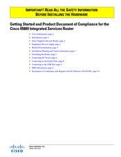 Cisco IR809 Getting Started And Product Document Of Compliance
