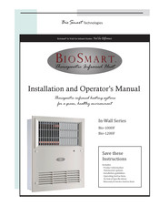 Bio Smart Technologies Bio-1200F Installation And Operator's Manual