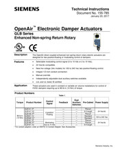 Siemens OpenAir GLB Series Technical Instructions