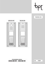 Bpt DDVC/08 VR Programming Manual